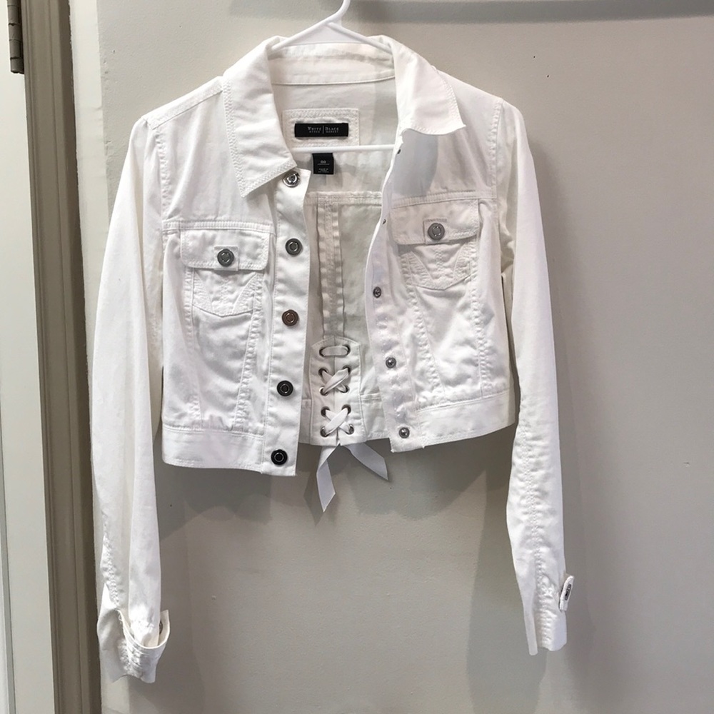 White House Black Market cropped denim jacket